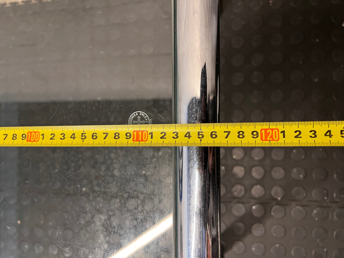 Chrome Frame Glass Coffee Table — Fair Condition With Visible Wear – depth measurement