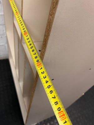 Asymmetrical Shelving Unit with Bottom Cupboard – depth measurement