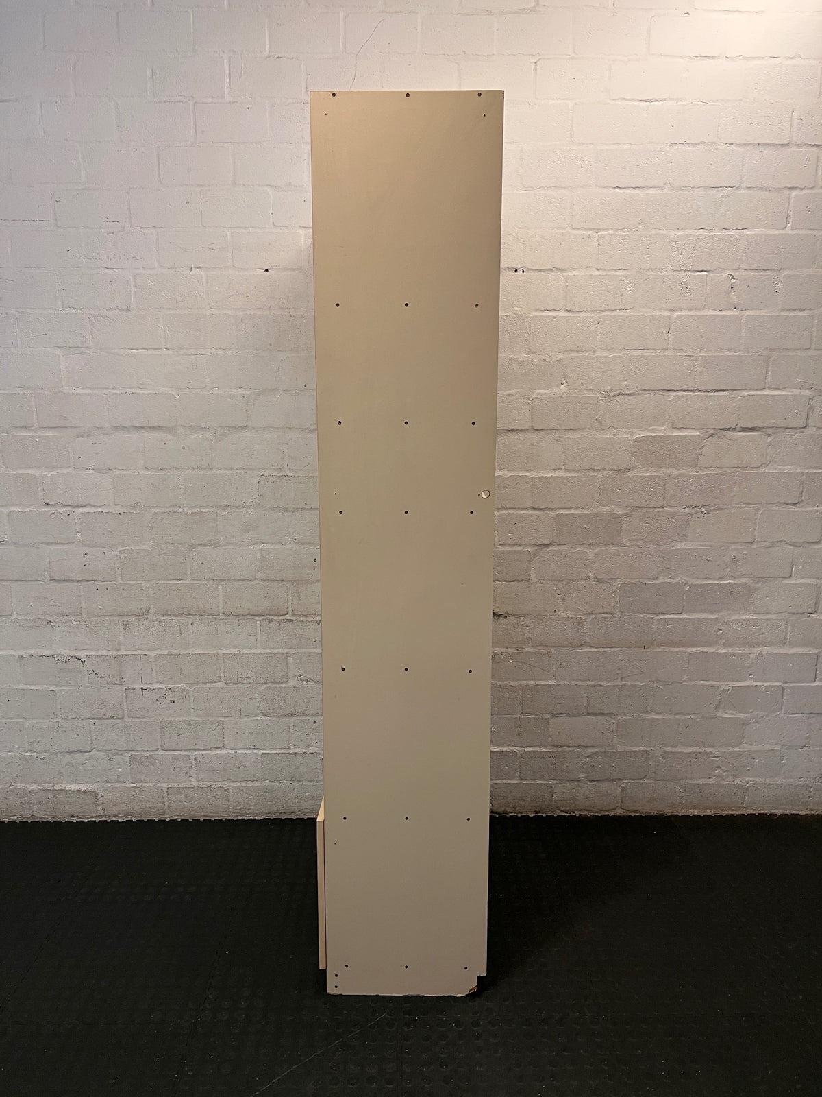 Tall Asymmetrical Shelving Wall Unit with Bottom Cupboard — Fair Used Condition – top view