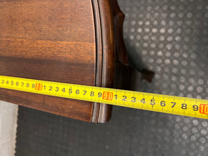 Dark Brown Half-Moon Console Table with Claw Feet — Fair Condition with Visible Surface Wear – width measurement