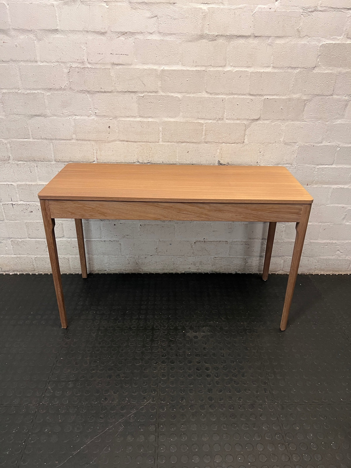 James Mudge Iroko Wood Writing Desk with Drawer — Great Condition Designer Desk – back view