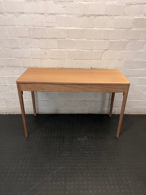 James Mudge Iroko Wood Writing Desk with Drawer — Great Condition Designer Desk – back view