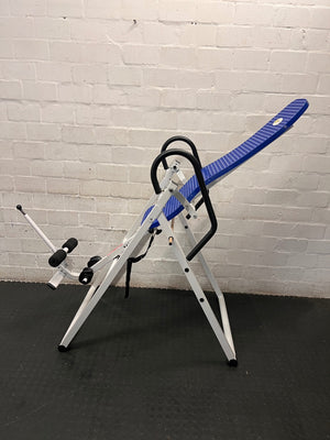 Star Teeter White and Blue Inversion Table — Good Working Order – back view