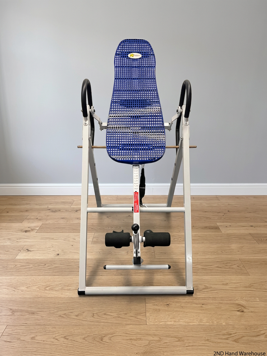 Star Teeter White and Blue Inversion Table — Good Working Order – styled product image