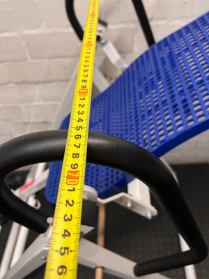 Star Teeter White and Blue Inversion Table — Good Working Order – width measurement