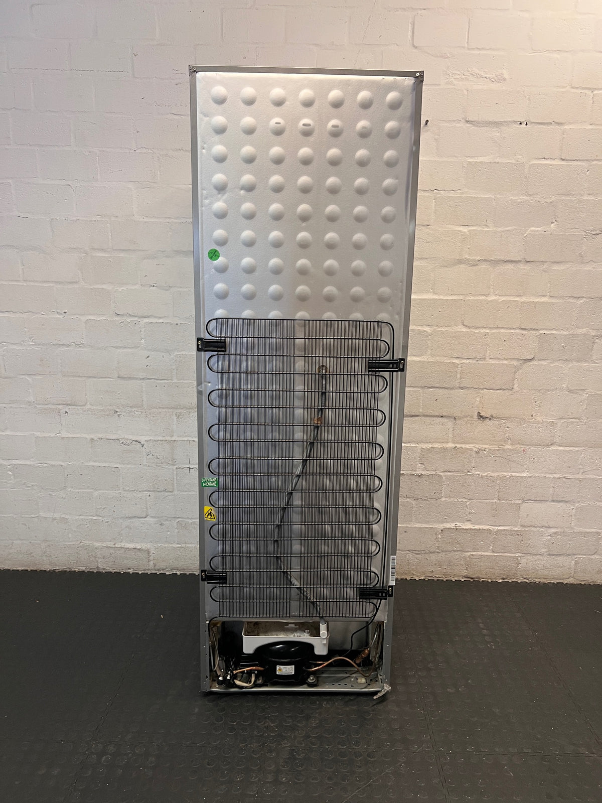 Defy Silver Fridge Freezer with Water Dispenser — Good Working Order – back view