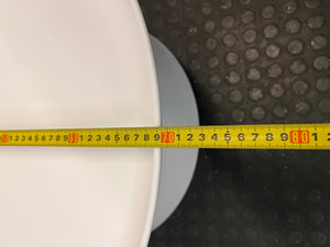Round White Pedestal Coffee Table — Good Working Order – depth measurement