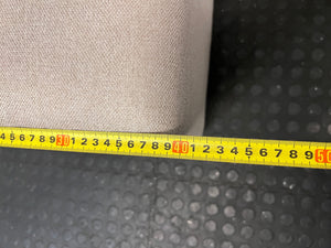 Square Beige Fabric Ottoman — Good Condition – depth measurement