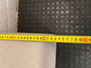 Square Beige Fabric Ottoman — Good Condition – width measurement