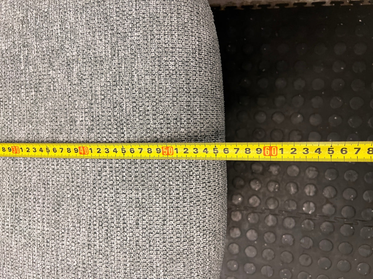 Grey Fabric Swivel Tub Chair — Good Working Order – depth measurement