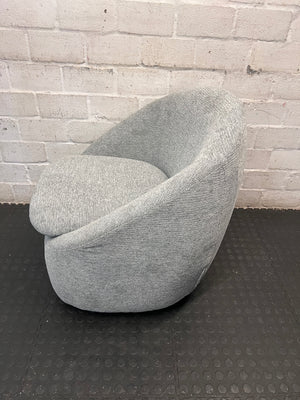 Grey Fabric Swivel Tub Chair — Good Working Order – side view