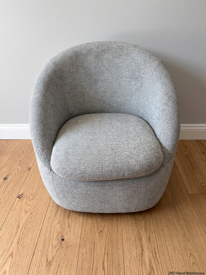 Grey Fabric Swivel Tub Chair — Good Working Order – styled product image