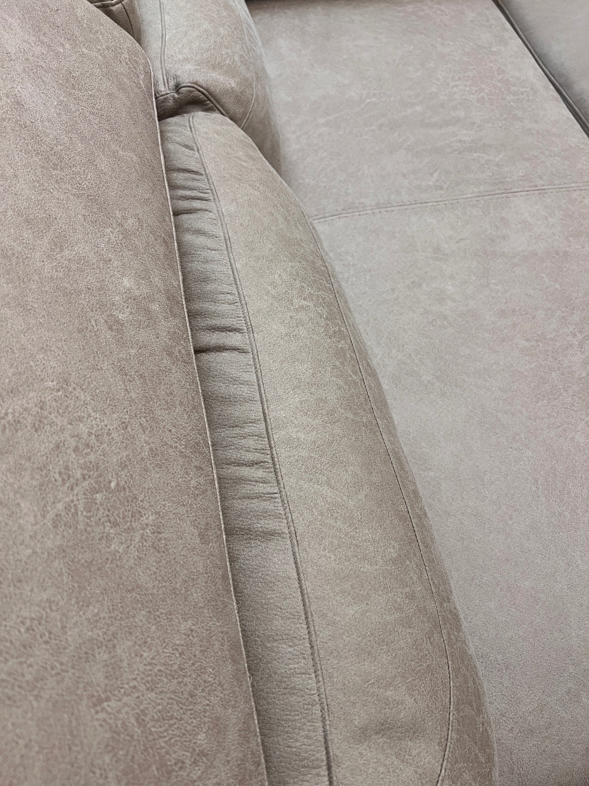 Cielo Beige Corner Couch with Daybed and Adjustable Headrests — Very Good Condition – top view