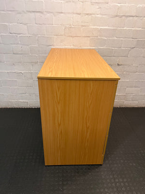 Optiplan 3-Drawer Filing Cabinet in Oak Finish — Good Condition with Keys – top view