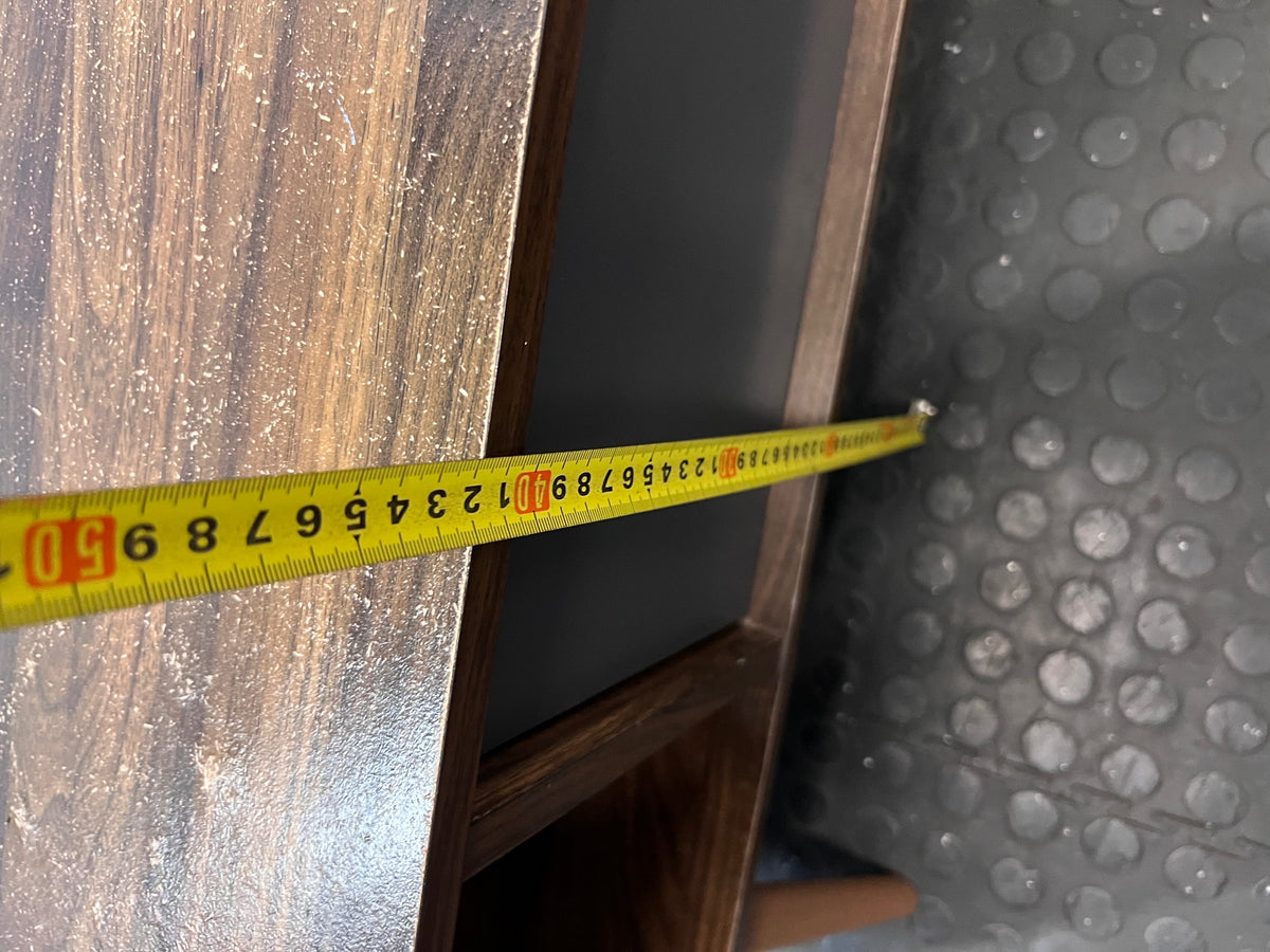 Mid-Century Style Two-Tone Wood Coffee Table — Broken Leg – height measurement