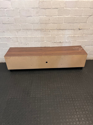 Brown and Black Low-Profile TV Unit — Surface Marks and Peeling on Top – back view