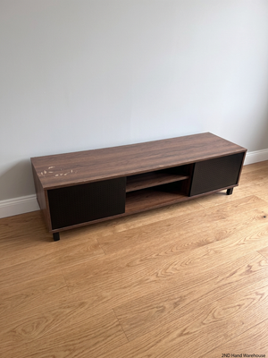 Brown and Black Low-Profile TV Unit — Surface Marks and Peeling on Top – styled product image