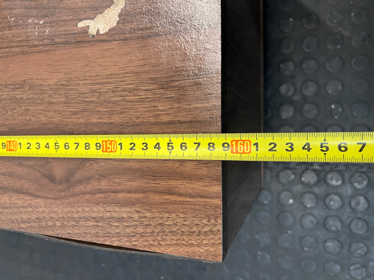 Brown and Black Low-Profile TV Unit — Surface Marks and Peeling on Top – width measurement