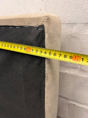 Beige Upholstered Diamond Pattern Queen Headboard — Good Condition – width measurement