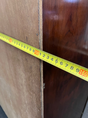 Vintage-Style Dark Wood 3-Door Wardrobe with Drawers — Loose Drawers and Non-Locking Doors – width measurement