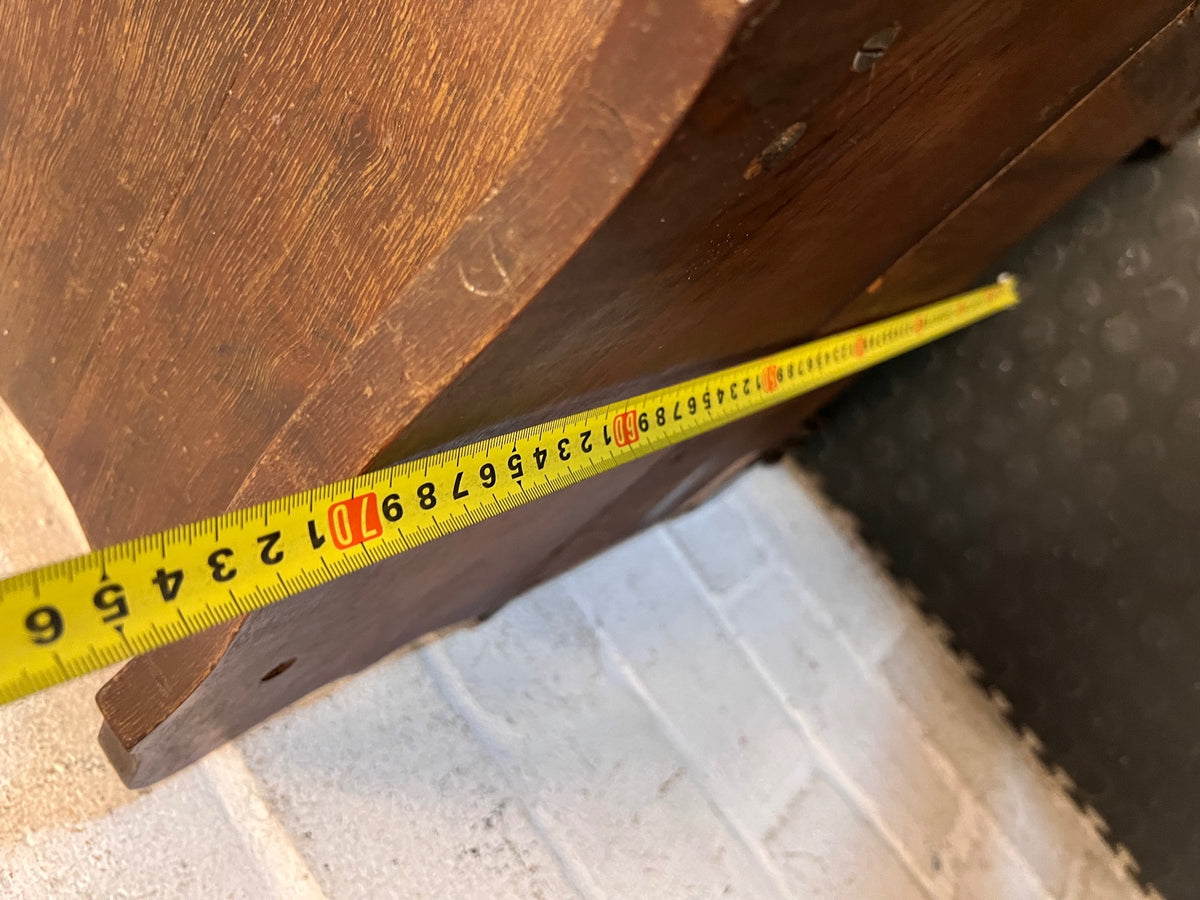 Tiered Dark Brown Side Table with Ball and Claw Feet — Well Used Condition – height measurement