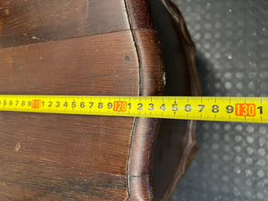 Vintage Dark Brown Dressing Table with Triptych Mirror — Well Used Condition – width measurement