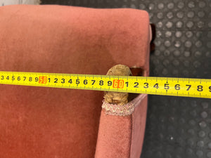 Vintage Pink Tufted Accent Chair with Cabriole Legs — Used; Fair Condition – width measurement