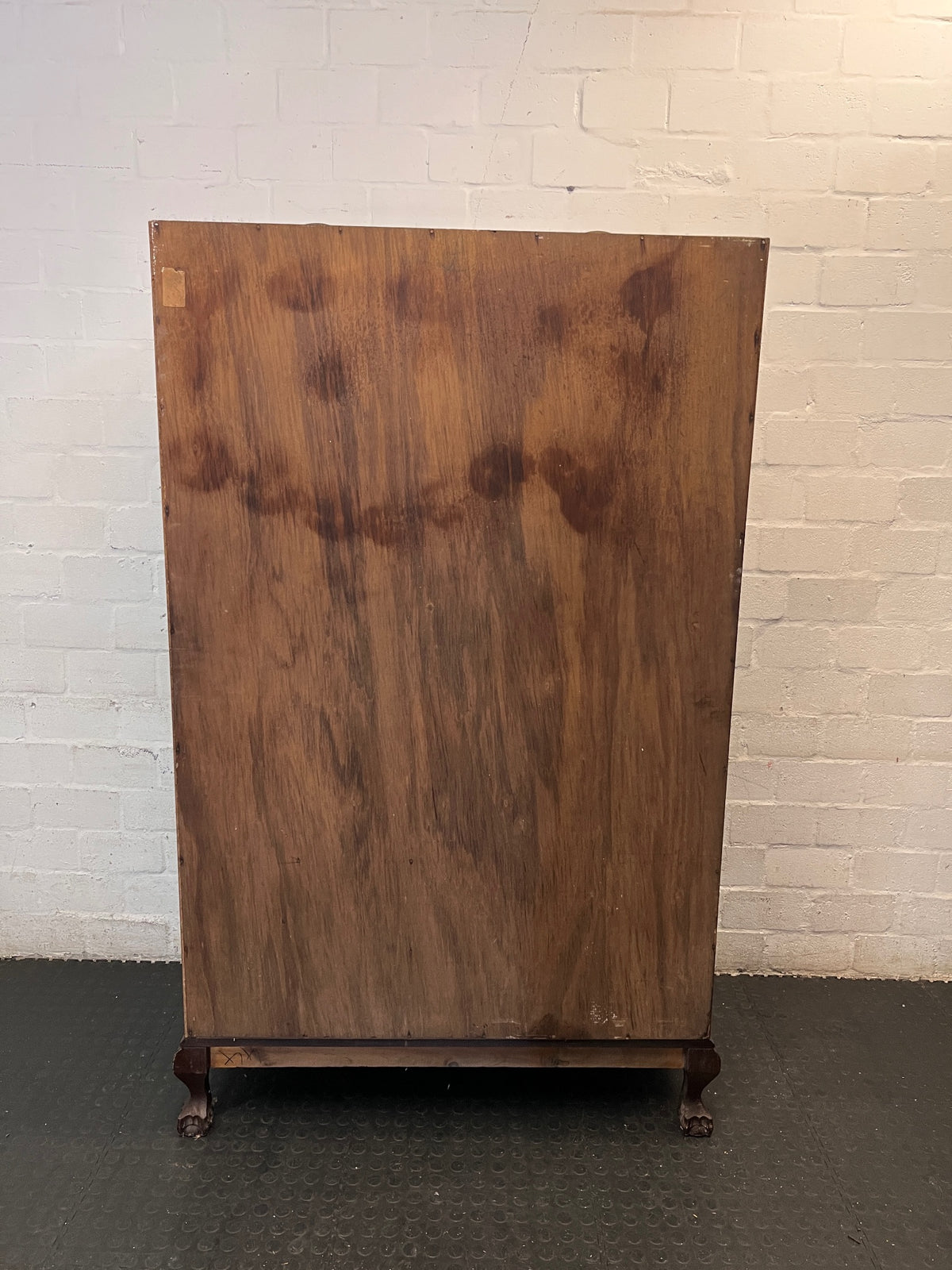 Ornate Dark Brown Double Door Wardrobe — Well Used Condition – back view