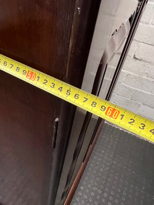 Ornate Dark Brown Double Door Wardrobe — Well Used Condition – depth measurement