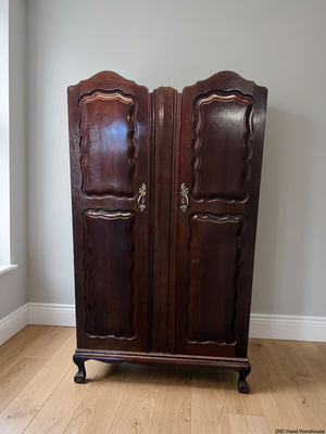 Ornate Dark Brown Double Door Wardrobe — Well Used Condition – styled product image