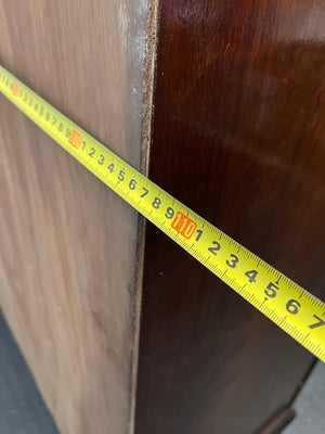 Ornate Dark Brown Double Door Wardrobe — Well Used Condition – width measurement
