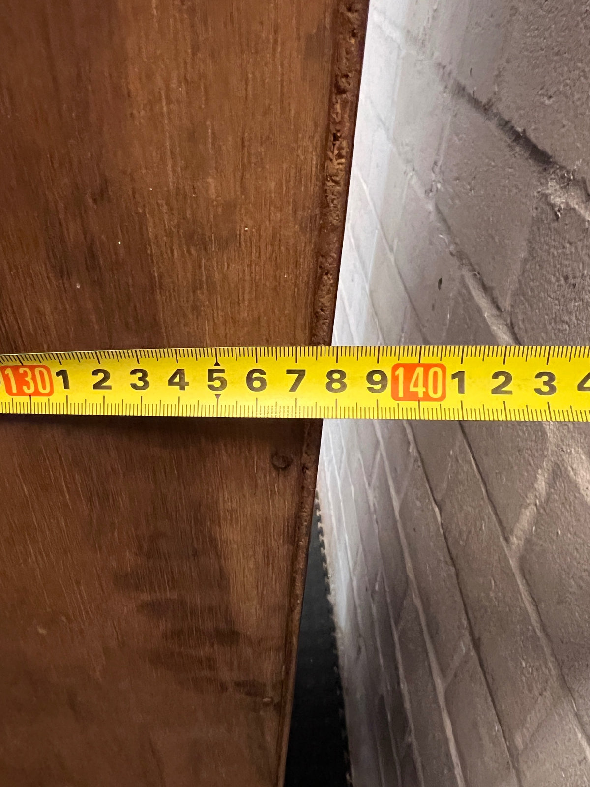 Vintage Style 3-Door Wooden Wardrobe with Scalloped Top — Well Used Condition – width measurement