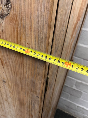 Tall Narrow Wooden Wardrobe on Wheels — Well Used Condition – width measurement