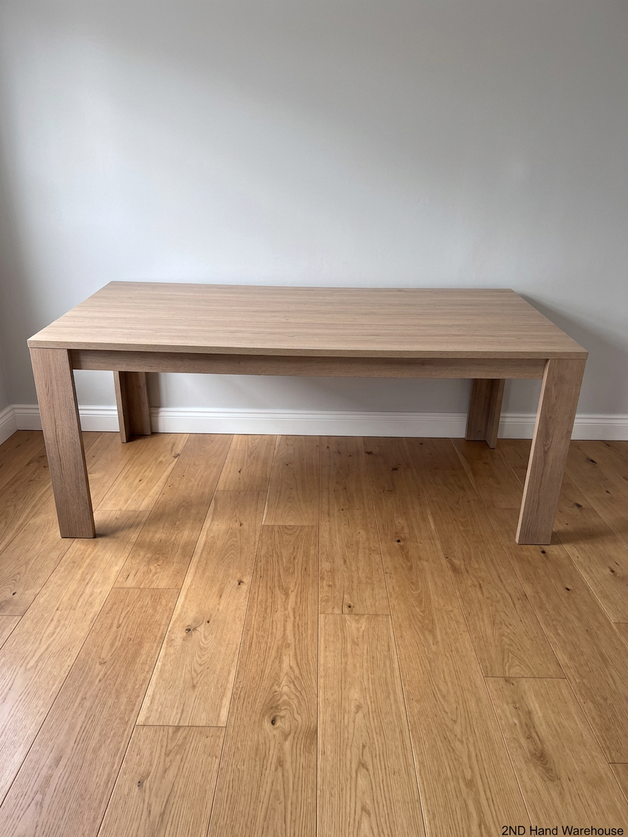 Modern Oak-Look Dining Table — Very Good Condition – styled product image