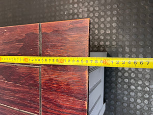 White and Dark Wood Two-Tone TV Unit — Fair Condition with Visible Wear – width measurement