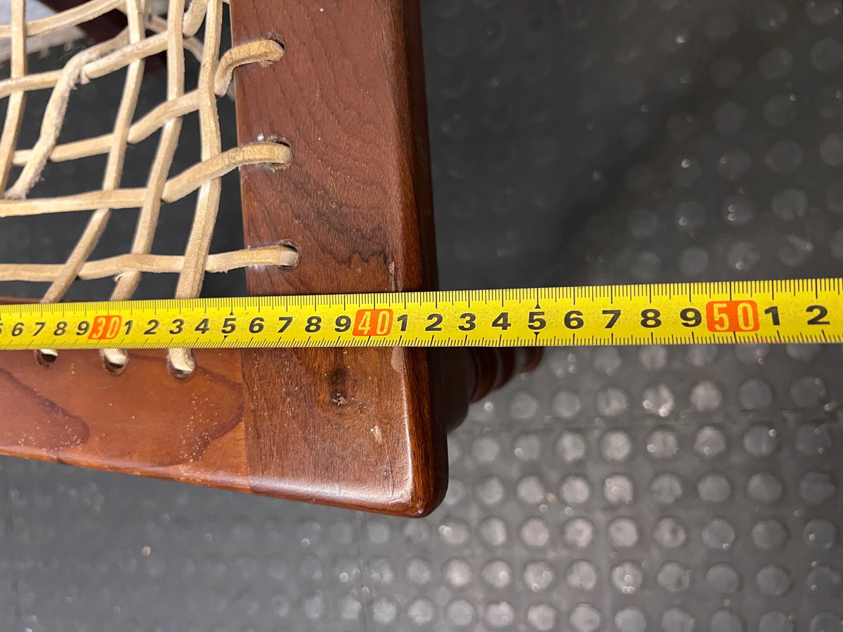 Yellowwood and Dark Wood Dining Chair — Damaged Riempie Seats and Broken Spindle – depth measurement