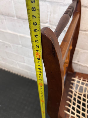 Yellowwood and Dark Wood Dining Chair — Damaged Riempie Seats and Broken Spindle – height measurement