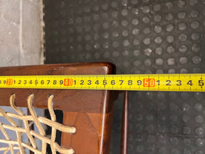 Yellowwood and Dark Wood Dining Chair — Damaged Riempie Seats and Broken Spindle – width measurement
