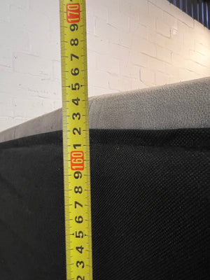 Grey Velvet Wingback King Bed Frame with Stud Detail — Visible Staining on Velvet Upholstery – height measurement
