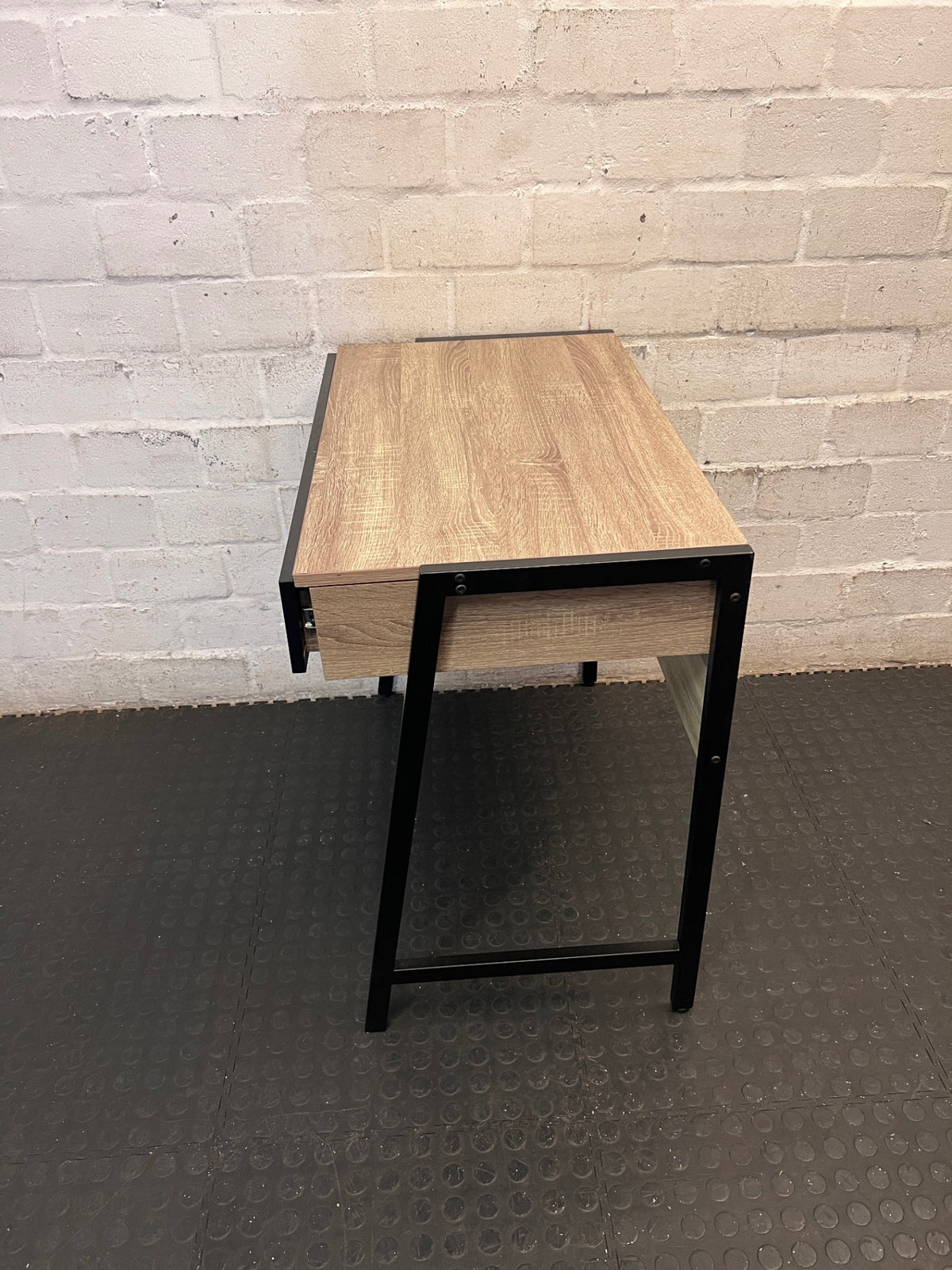 Modern Two-Tone Wood and Metal Study Desk — Good Working Order – condition detail