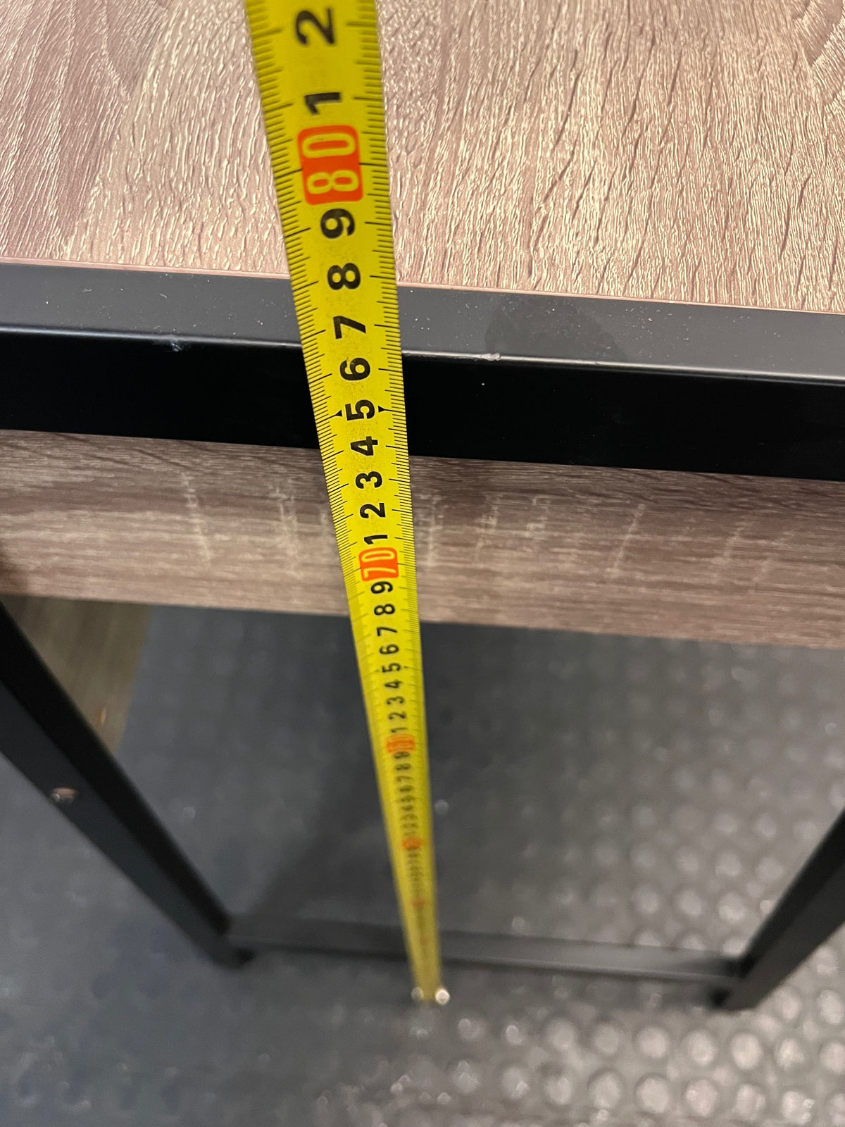 Modern Two-Tone Wood and Metal Study Desk — Good Working Order – height measurement