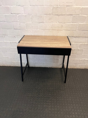 Modern Two-Tone Wood and Metal Study Desk — Good Working Order – main front view