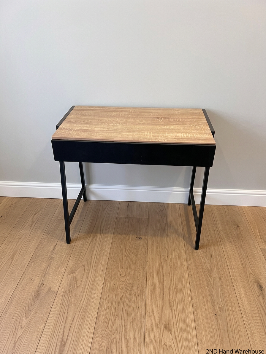 Modern Two-Tone Wood and Metal Study Desk — Good Working Order – styled product image