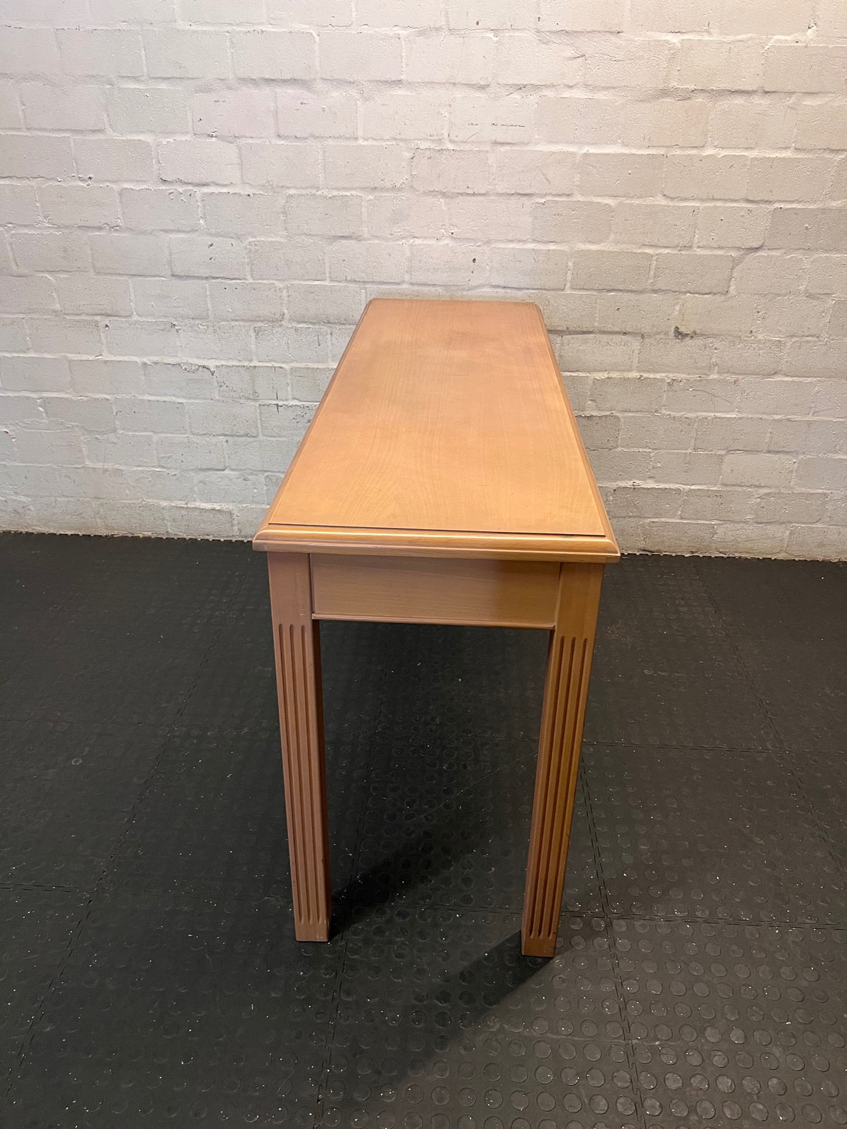Beechwood Office Desk with 3 Drawers — Surface Mark on Desk Top – top view