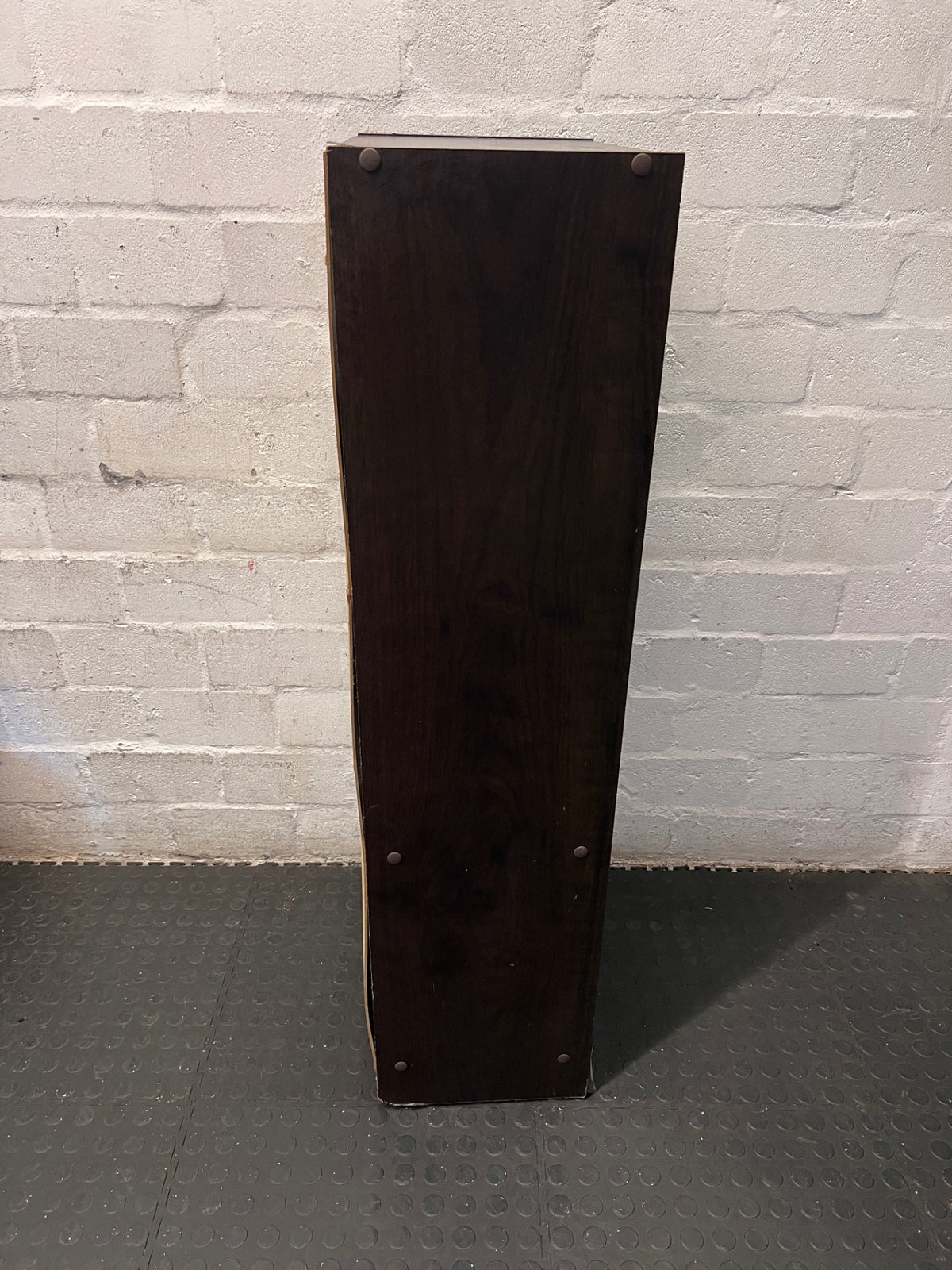 Dark Wood Finish Bookshelf with Lower Cupboard — Sturdy But Well Used Bookshelf – top view