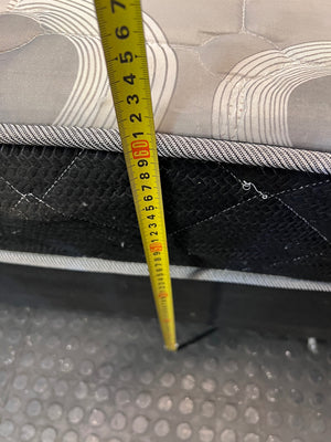 Double Patterned Upholstered Base Set — Visible Surface Staining on Mattress – height measurement