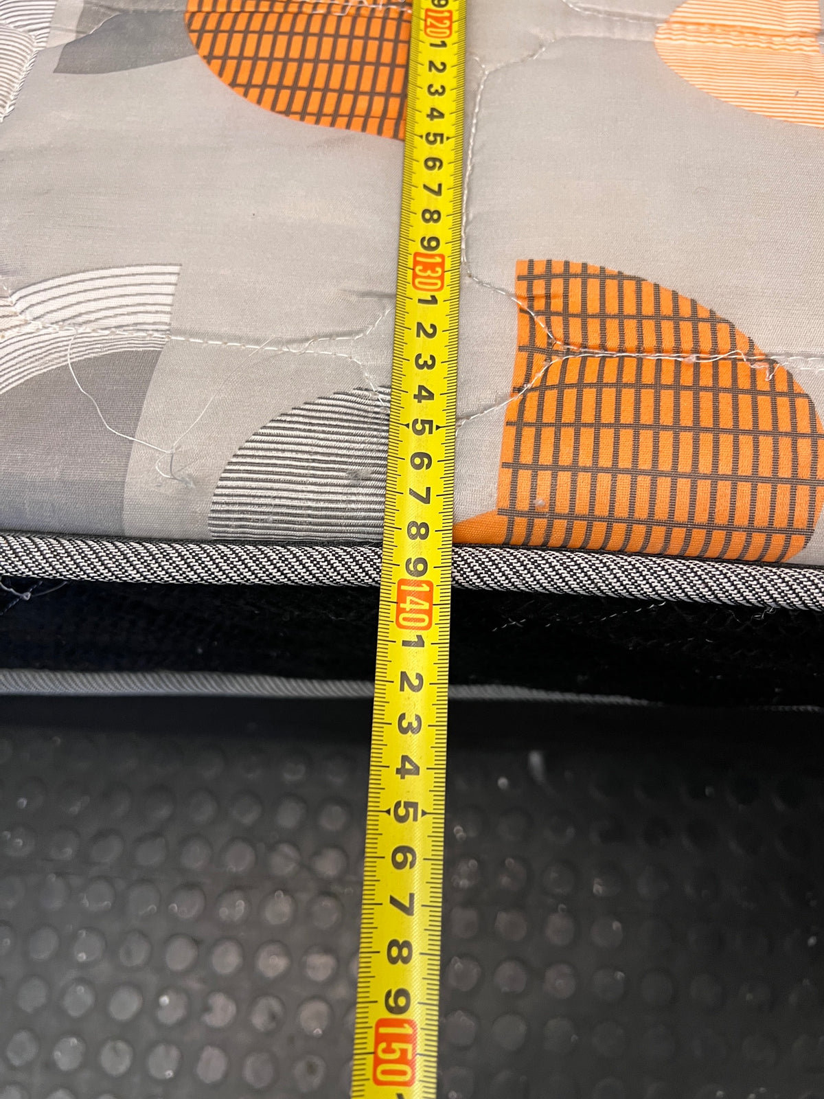 Double Patterned Upholstered Base Set — Visible Surface Staining on Mattress – width measurement