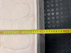 Quilted Beige Queen Mattress — Good Working Order – depth measurement