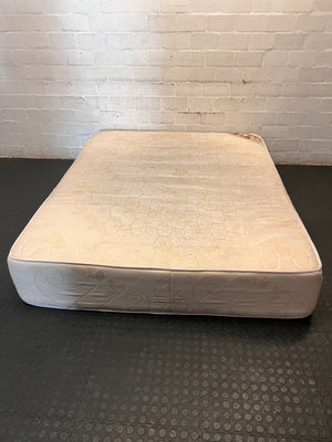 Quilted Beige Queen Mattress — Good Working Order – main front view