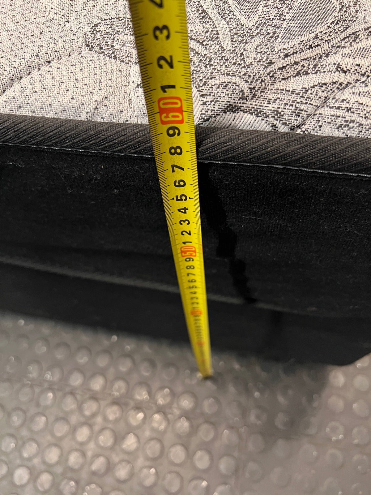 Double Bed Mattress and Base Set in Black and Grey — Good Condition Bed and Base – height measurement
